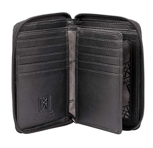 RFID Blocking Wanda Leather Medium Wallet (Black Multi)2