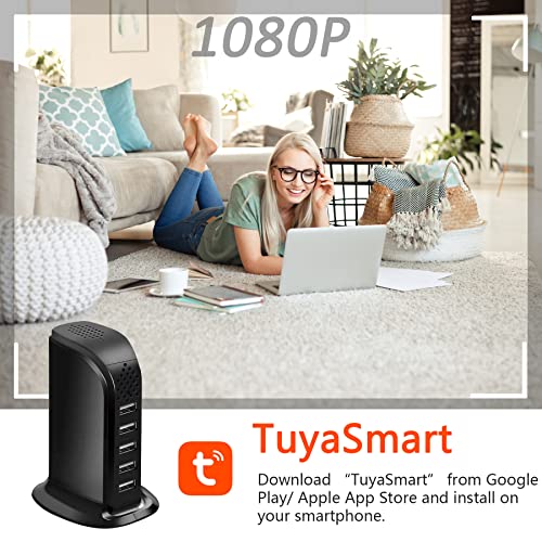 WiFi USB Charger Hidden Camera,1080P Wireless USB Charger Security Spy Cameras Nanny Cam 5 Port Plug Mini Secret Video Camera for Home Surveillance with Motion Detection Remote View No Audio by isekurity - Image 2