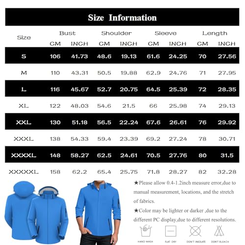 ZEFOTIM Waterproof Jacket Working Mens Raincoat Coat with Hood Windbreaker Work with Pockets4