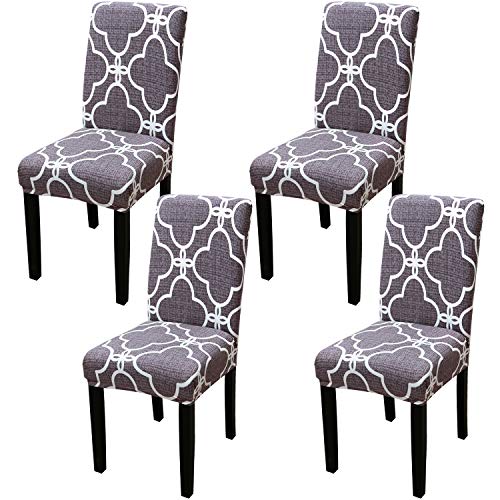 YISUN Dining Room Chair Covers, Super Fit Stretch Jacquard Removable Washable Chair Seat