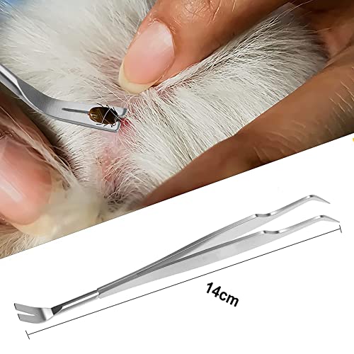 iJiZuo 2 in 1 Profi Zeckenzange, Zeckenpinzette und Zeckenhaken, Zuverlässig Gegen Zecken Jeder Größe, Zeckenentferner für Mensch, Hunde, Katzen (mit Lederbeutel)