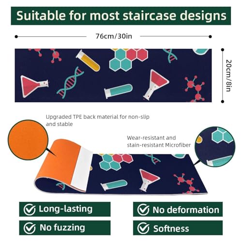 Peldaños de escalera antideslizantes de 8x30 pulgadas para proteger madera 5