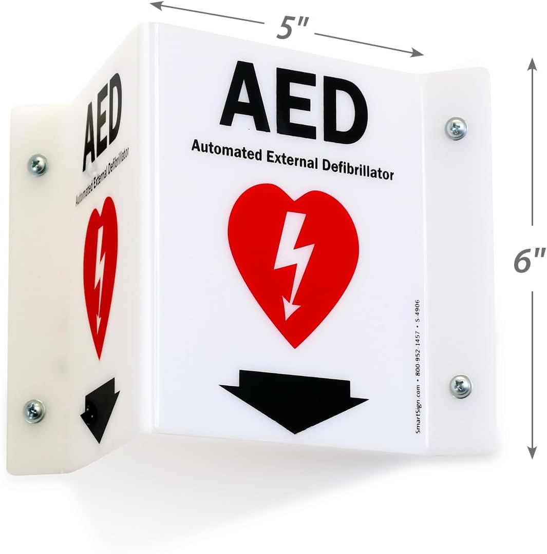 SmartSign "AED" Projecting Sign | 5" x 6" Acrylic