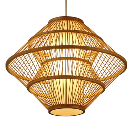 Lampe à suspension pour restaurant luminaire suspendu bambou rétro