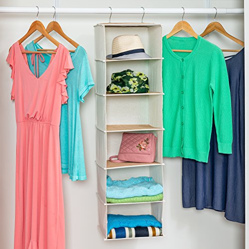 Honey-Can-Do SFT-01003 Hanging Closet Organizer, Bamboo/Canvas thumb #1