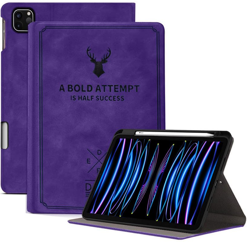 Robustrion for iPad Pro 11 inch Cover Case [3rd 4th Gen] Deer Pattern Flip Case with Pencil Holder [Right Side] - Purple (B0C69G85FD) Amazon Price History, Amazon Price Tracker