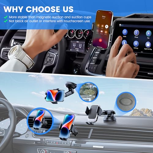 Image of Car Phone Holder Compatible with Chevy Suburban Tahoe /GMC Yukon 2021-2024 Accessories 10.2-Inch Screen Fixed Clip, Cell Phone Mount with Dash Center Console Organizer Hands-Free 360 Rotation
