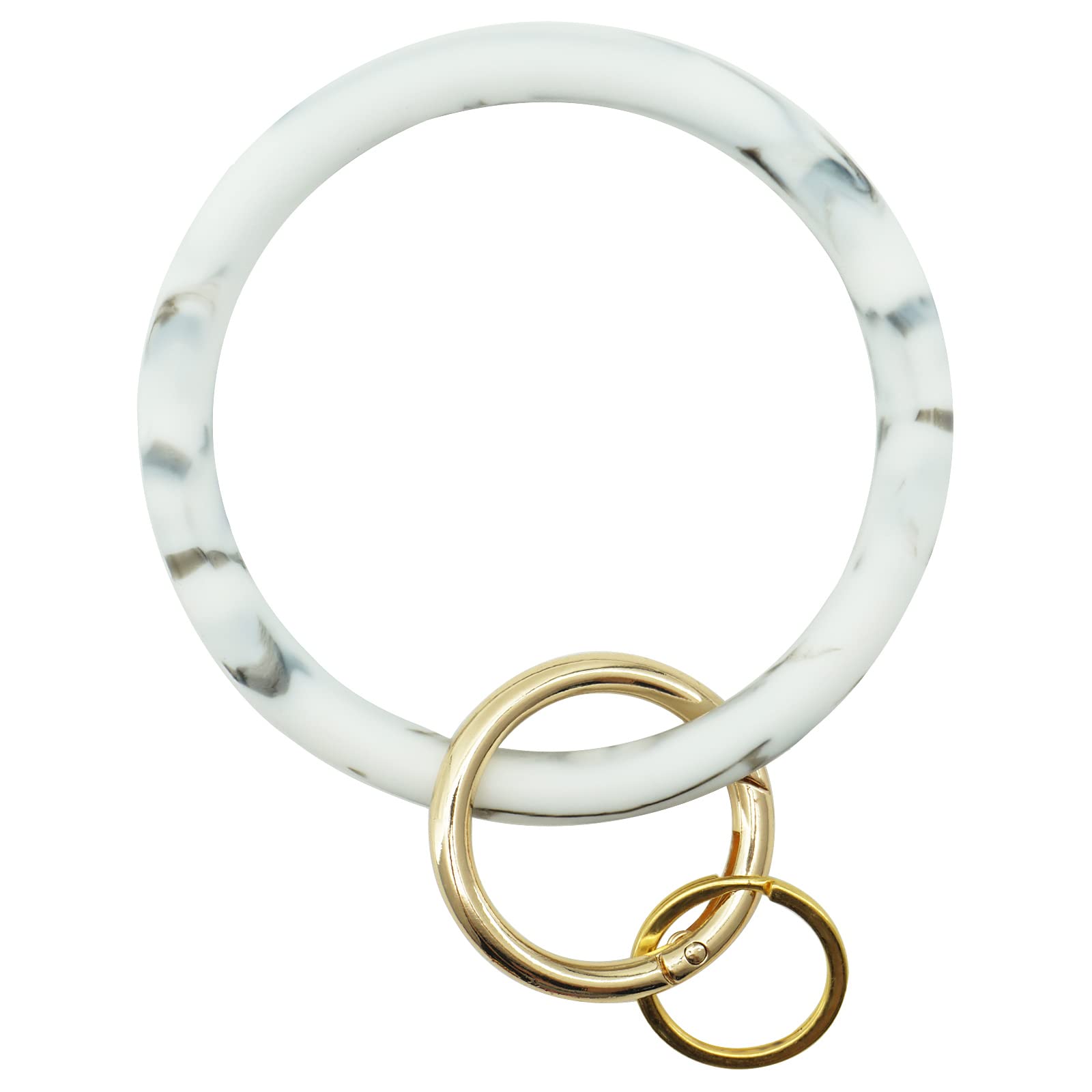 ETHOON Wristlet Keychain Circle Silicone Bangle Keyring Oversized Bracelet Key Ring Holder for Women