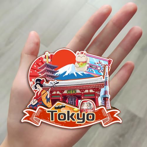 Imán decorativo para refrigerador Tokyo Japan 3D ciudad miniatura 4