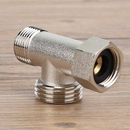 2 Stück Sprayer Connected European Standard 3/8 Zahnadapter Vernickeltes Material 3-Wege-Anschlussventil Toilettenumlenkventil Adapter Spülventil