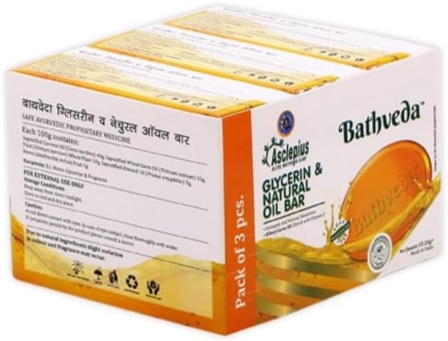 100% Pure Natural ingredients made Soap with Glycerine Gentle Soap Bar (Pack of 3) - With Glycerin for Soft, Glowing Skin & Body, Paraben-Free Body Soaps For Bath Ideal for Men & Women, Healthy glowing skincare