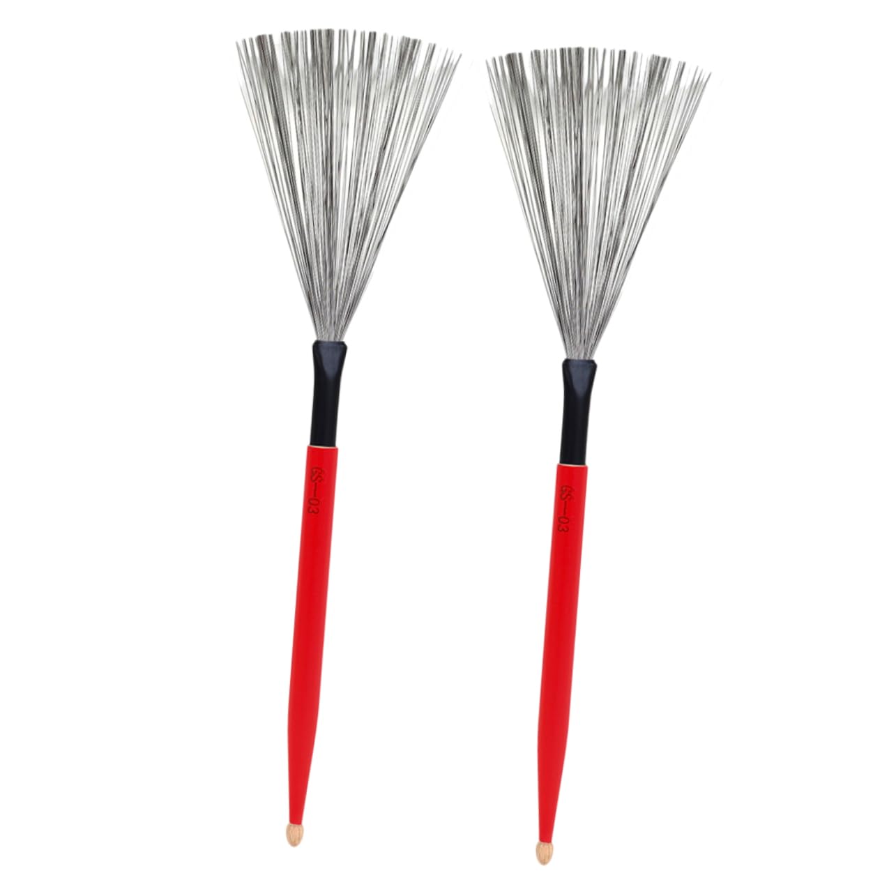Abaodam 3 Pares Cepillo de tambor de doble cabeza Cepillo duradero para baquetas suministros de instrumentos cajas de percusion instrumentos percusion práctico cepillo de tambor arce rojo