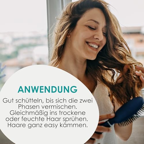 Jean & Len Entwirrungswunder 2-Phasen Leave-In Conditioner, für jeden Haartyp geeignet, entwirrt das Haar & verbessert die Kämmbarkeit, Detangling Spray, ohne Silikone & Parabene, vegan, 100 ml