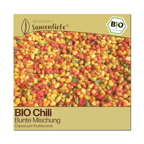 Samenliebe BIO Chili Samen | Bunte Mischung - scharf & mini - samenfestes BIO Saatgut