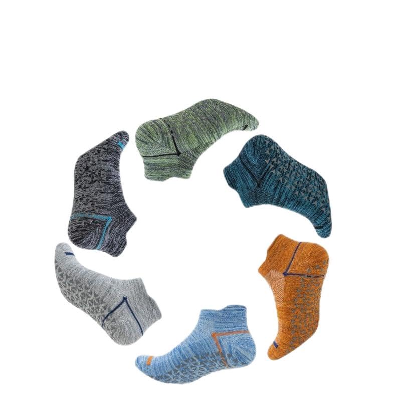WEAREWE Women's Yoga Socks 6 Pairs Non Slip Socks Pilates Ballet Barre Barefoot Hospital Anti Skid Socks for Women Men