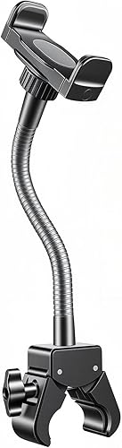 KBC1417 - Soporte de teléfono para micrófono, soporte de teléfono de cuello de cisne resistente con súper abrazadera y soporte universal para