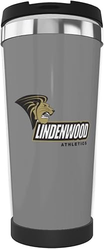Parndeok Lindenwood University - Taza de café con logotipo de la universidad vaso de acero inoxidable con doble aislamiento al vacío taza de viaje