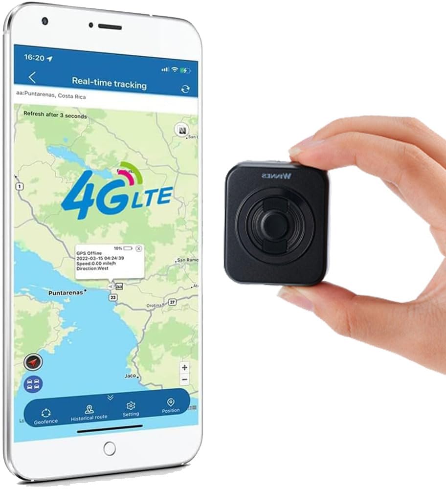 TKMARS Mini Localizador GPS para Coche 4G Sin Subscripción Vehículo Posicionamiento GPS Cobertura Global sin Límite de Distancia, Seguimiento en Tiempo Real Historial de Rutas y SOS Alarmas