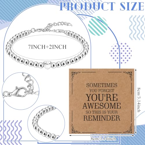 20 Pcs Inspirational Gifts for Women Bracelet Bulk Housekeeping Appreciation Gifts Charm Bracelets Employee Motivational Bracelets for Coworkers Housekeepers(Sometimes You Forget You're Awesome)3