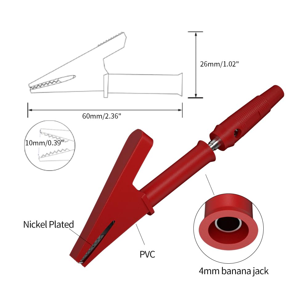13pcs 4mm Banana PlugTest Leads Kit Digital Electrical Test Probes Set Fully Insulated Alligator Clips Test Tweezer Wire-Piercing Back Probe Pin 0079 — Amazon image 8