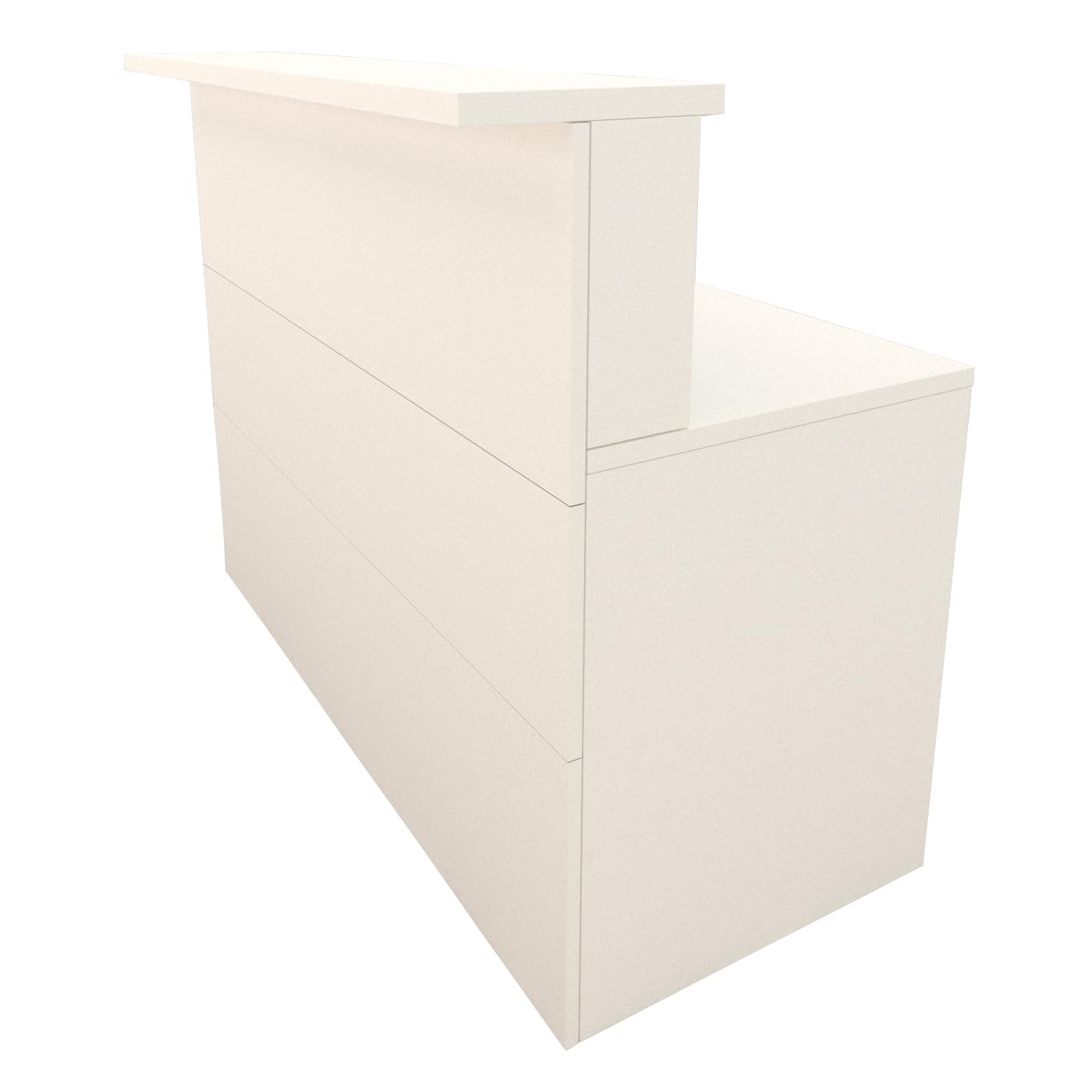 Henor Comptoir Cidacos. 140 x 60/75 x 110 cm. Bois avec Table intérieure. Idéal pour l’Accueil de Bureau. l’Attention. la Boutique. Le Commerce. Blanc Mat