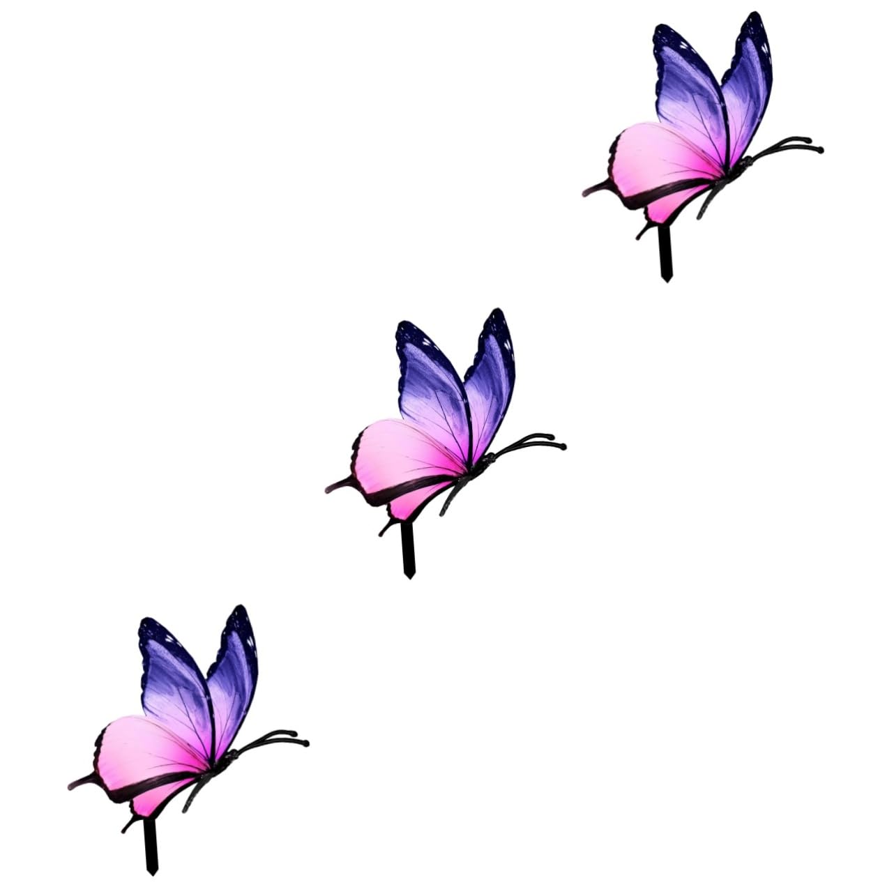BESTonZON 3 Stück Deko Schmetterling Gartenstecker Acryl Doppelseitige Realistische Garten Dekoration für Außenbereich für Garten und Partys