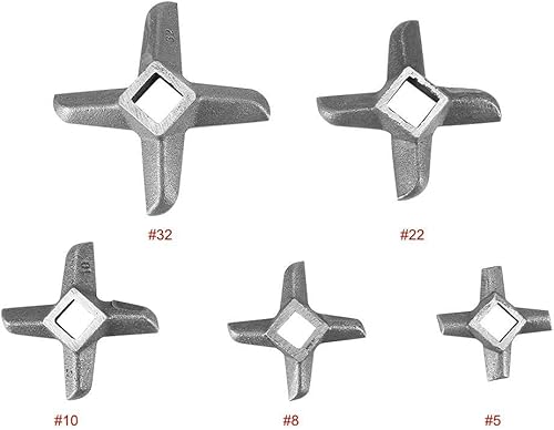 Miniatura 8 de Picadora de carne en forma de cruz, pieza de corte profesional de acero inoxidable para el hogar, 0.4 pulgadas (8#)