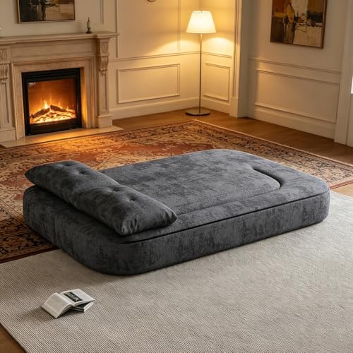Sofá cama cómodo con asiento profundo y dos plazas de chenilla 6