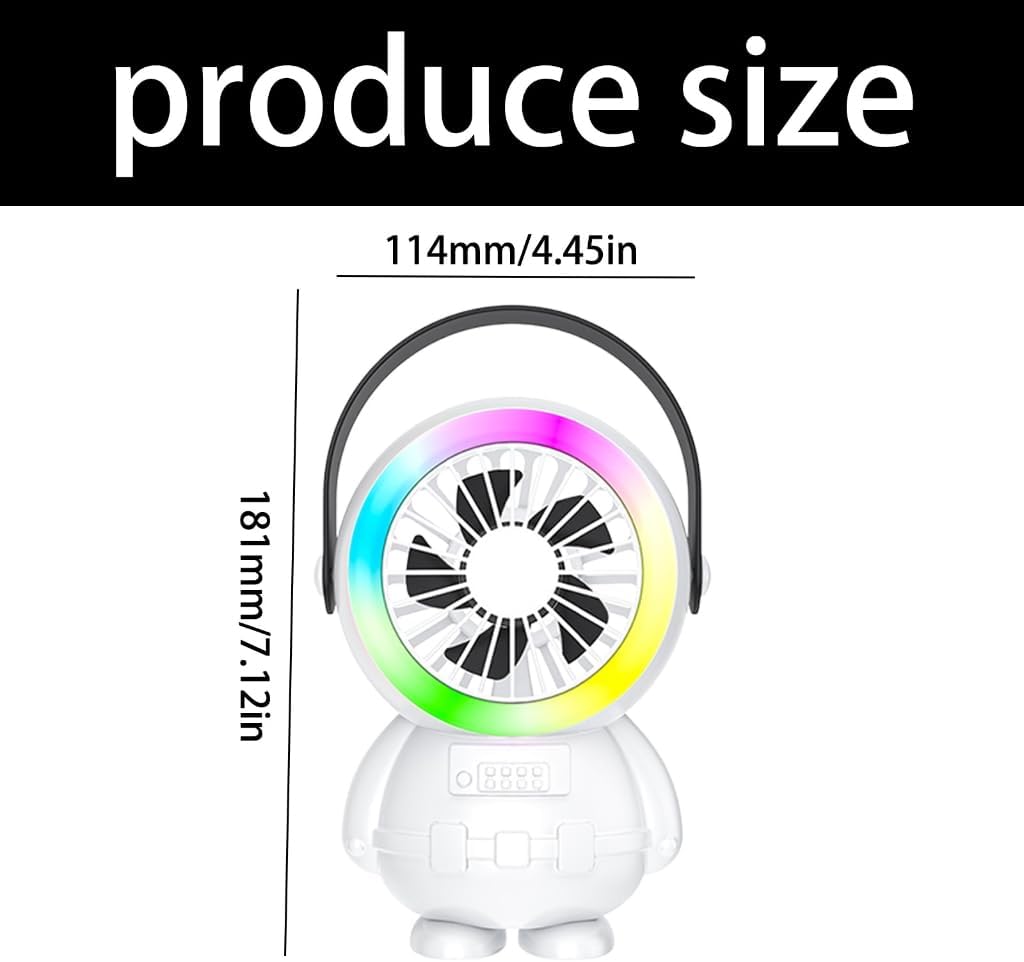Portable 3 Speed Low Noise Desktop Fan Outdoor Desk Fan with LED Light Desktop