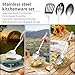 Imagen de Berglander Juego de Utensilios de Cocina para Camping con Juego de Cubiertos y Plato