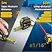 4-in-1 Digital Tape Measure with Laser and Level, Almighty Laser Measuring Tool with Level Crosshair,197ft Laser Distance Meter&16ft Auto-Lock Ruler, Rechargeable LCD,for Construction, DIY& Mens Gift