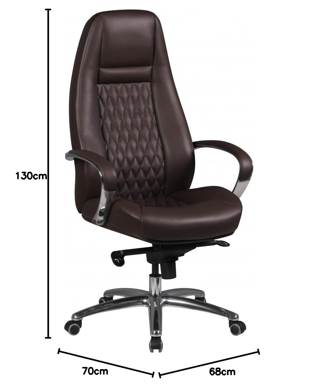 Austin Chaise de bureau en cuir véritable marron 120 kg Fauteuil de bureau à dossier haut avec appui-tête X-XL