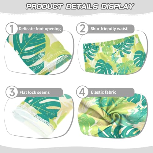 KLL Leaves Monstera Blots Girls Cotton Pants Fashion High Waisted Lounge Pants Exercise3