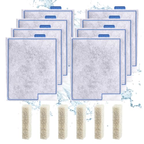 Large Filter Cartridges Replacement Compatible with Aqueon QuietFlow Filter LED PRO Size 20 30 50 75/Power Filter Size 20 30 50 55/75 E Internal Size 40 and Canister Filter (8+6 Pack Filter Pads)