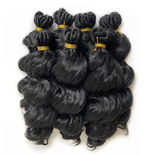 Ocean Wave Crochet Hair for Black Women Short Wavy Crochet Braids 126 Roots Deep Wave Crochet Hair Natural Black Curly Crochet Hair for Black Women Wavy Braiding Hair Extensions Chicmoi Hair (9 Inch, 1B)