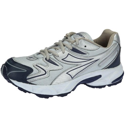 Navy Blue and Silver Running Shoes 
