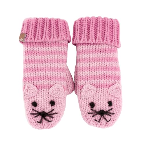 Kids Kitty Cat Stripe Knit Mittens - Soft, Fleece Lined, For Toddlers and Children of All Ages2