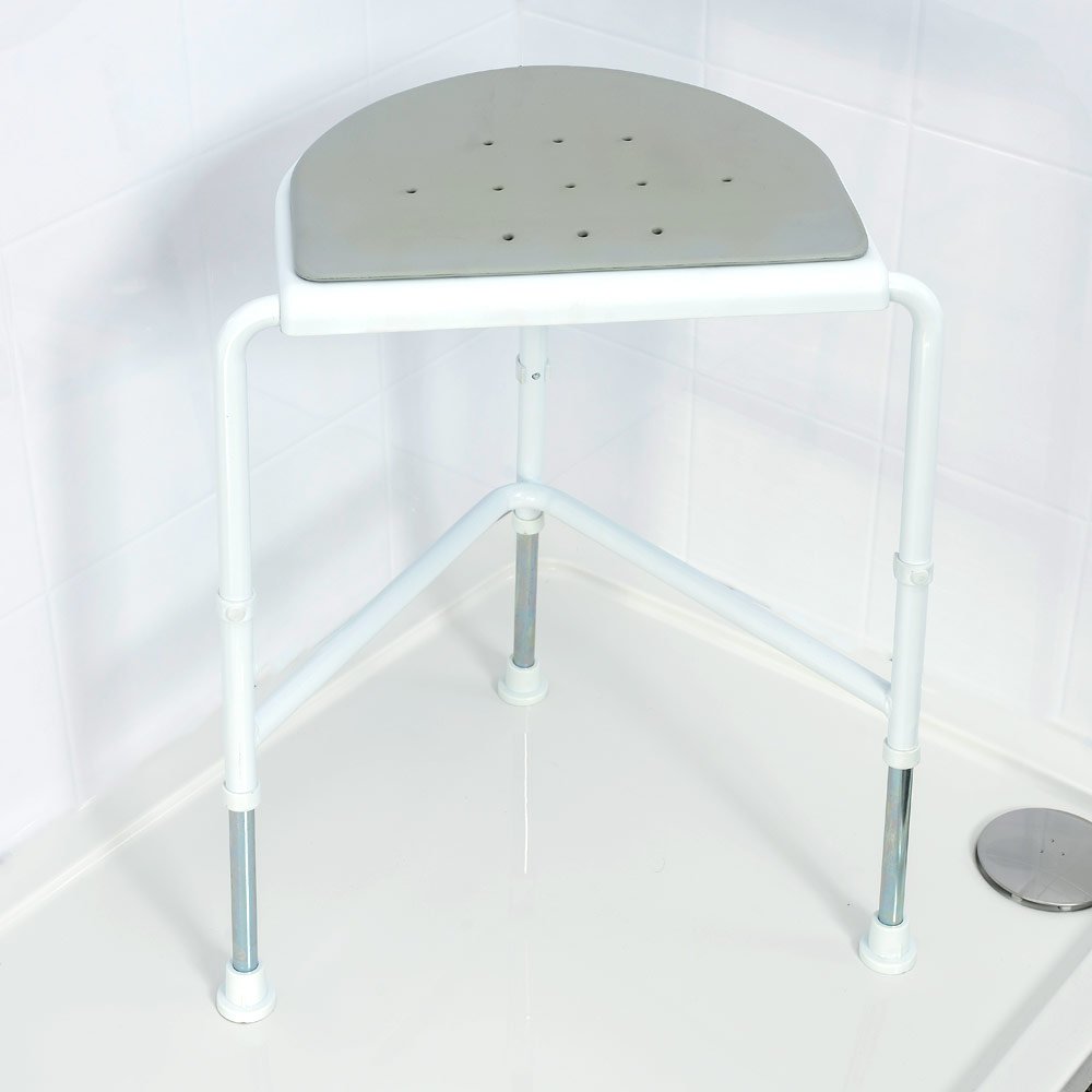 NRS Healthcare NRS N05382 - Taburete de ducha, color blanco y gris