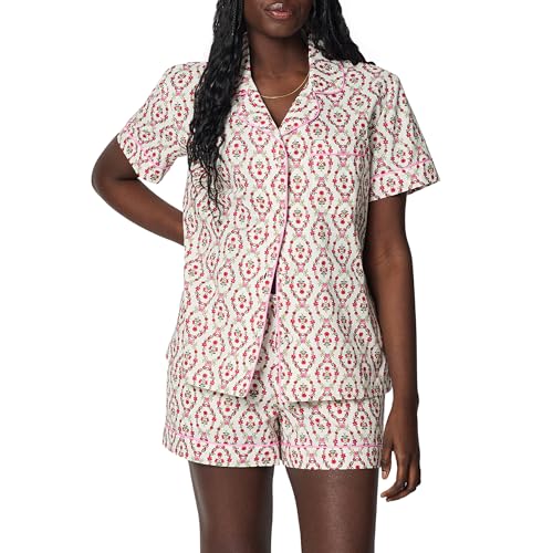 Image of Bed Head PJs Womens Matching Pajamas - Soft Organic Short Sleeve Button Down PJ Shirt & Shorts Set - Sleepwear & Loungewear