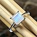 Natural Rocks by Kala Genuine Rainbow Moonstone 925 Solid Sterling Silver Engagement Ring Size 5.75, 6, 6.75, 7, 7.75, 8, 8.75, 9