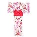Produktbild Deluxe Blumendruck Kimono Kleid Traditionell Asien Kostüm Japanische Yukata mit OBI Gürtel Damen Bademantel Lang Robe Nachtwäsche, 04# Rosa, Large
