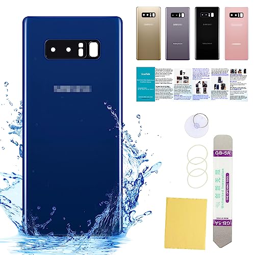 UooFide Compatible for Samsung Galaxy Note 8 Back Cover Glass Case Replacement 6.3-Inches SM-N950 All Carriers with Installation Manual + Repair Tool Kit (Deep Sea Blue)