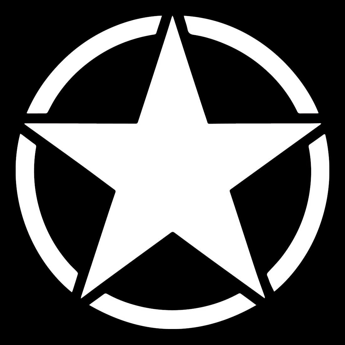 NBFU Army Star Military 1 (White) (Set of 2) Premium Waterproof Vinyl Decal Stickers for Laptop Phone Accessory Helmet Window Bumper Mug Tuber Door