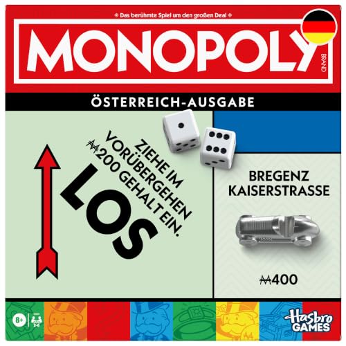 Monopoly Brettspiel mit Aufbewahrungsfach und größeren Spielfiguren - Deutsche Fassung