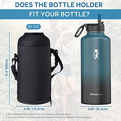Image of Coolflask Water Bottle Holder for 87oz Jug Flask - Carrying Pouch With Detachable Adjustable Padded Shoulder Strap - Carry, Protect and Insulate Your Flask for Sports /Outdoor