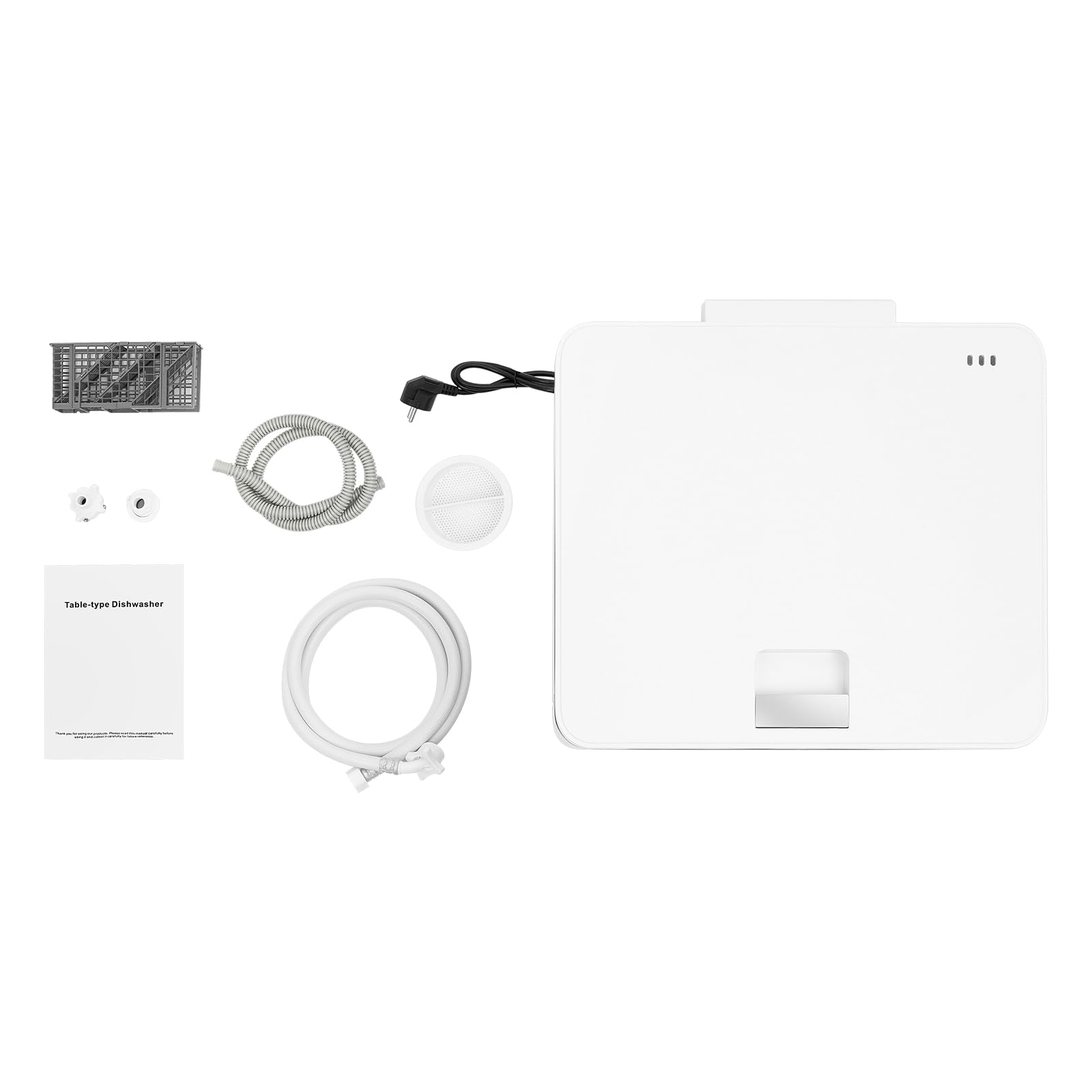 Mini lavastoviglie da tavolo 1500W con funzione di asciugatura, lavastoviglie per cucine piccole, appartamenti, 60L, piccola lavastoviglie per casa, ufficio, campeggio con allacciamento idrico