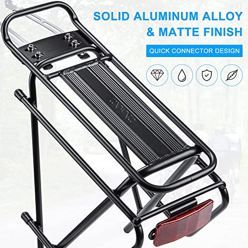 Kadacha Fahrradgepäckträger für 26–29' / 700C – verstellbar für Scheiben- & Felgenbremsen, 6061-T6 Aluminium, inkl. Reflektor, max. Traglast 27 kg, Touring Gepäckträger universell