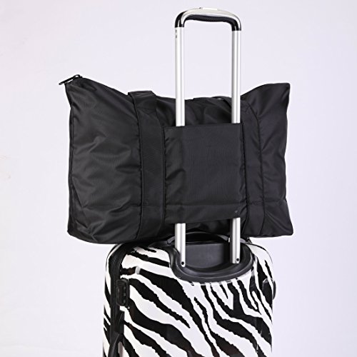 Leberna Travel Packable Luggage Lightweight - Foldable Duffel Bag Tote Bag Black