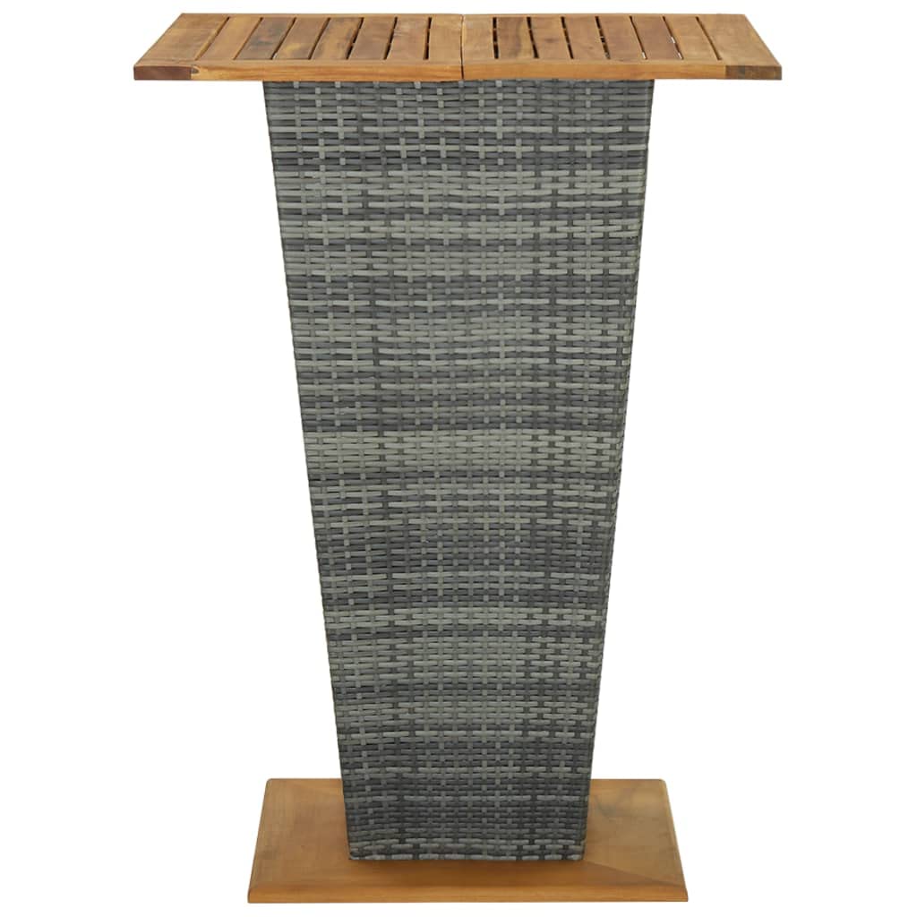 vidaXL Ensemble de Bar de Jardin 5 pcs et Coussins Mobilier de Terrasse Salon de Jardin Table et Chaises de Patio Extérieur Résine Tressée Gris