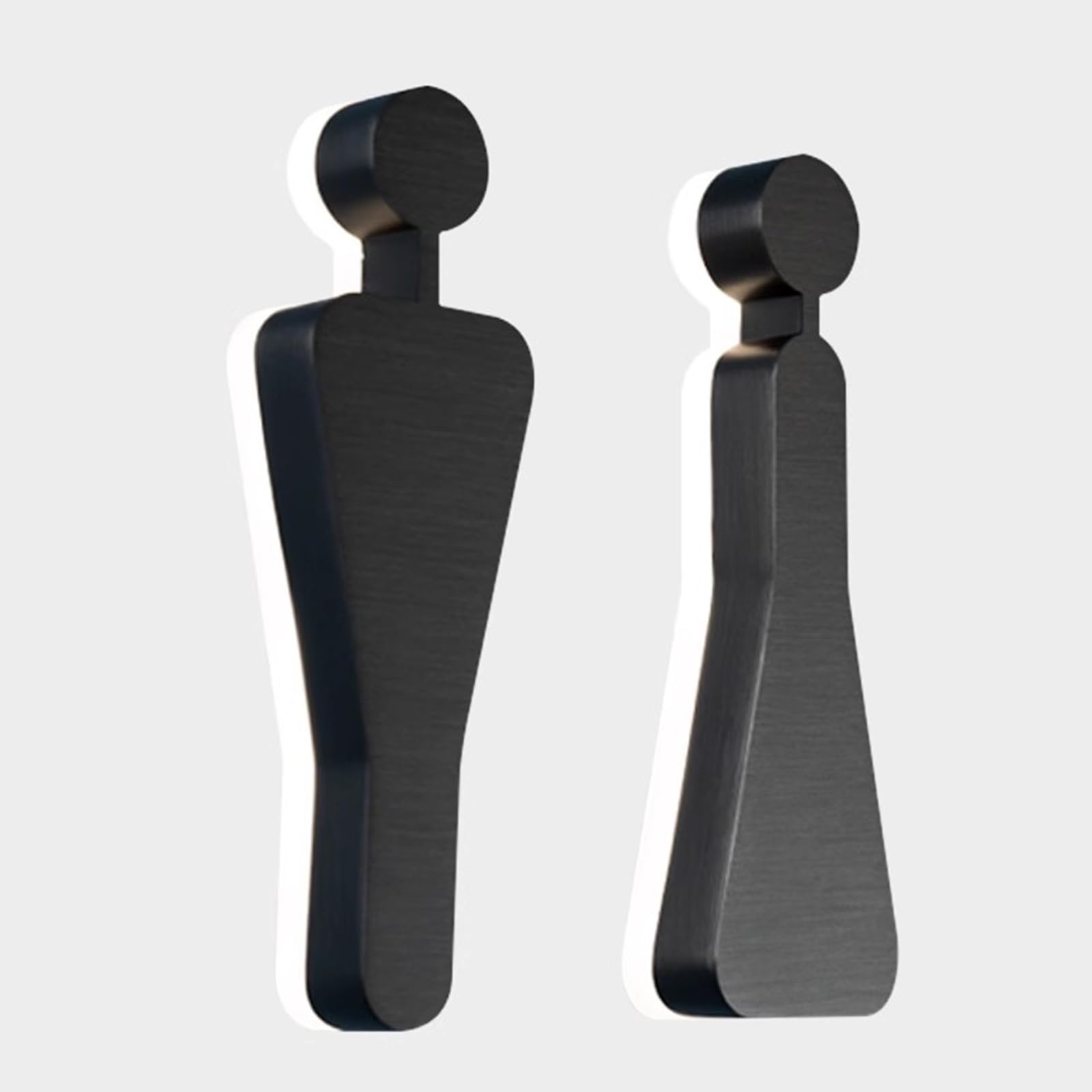 Letreros de aseos, 2 piezas, señales de orientación baño acero inoxidable, alto 8 pulgadas, for negocios, bar centro comercial, negro | A